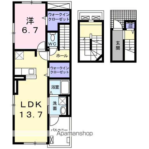 シャルマン櫻街Ⅵ 梓館(1LDK/3階)の間取り写真