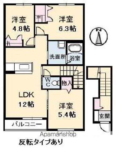ノアール(3LDK/1階)の間取り写真