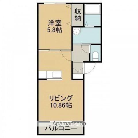 函館市電本線湯川線 杉並町駅 徒歩16分 3階建 築7年(1LDK/3階)の間取り写真