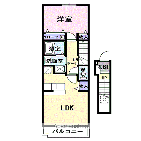 フォルシュ(1LDK/2階)の間取り写真
