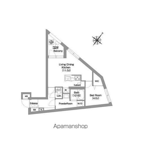 コンフォリア・リヴ渋谷本町(1LDK/3階)の間取り写真