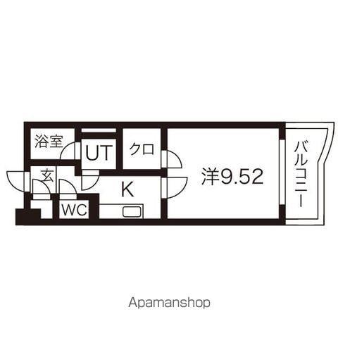 シェーンブルク(1K/2階)の間取り写真