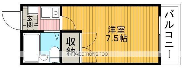 ベルシャンテ石橋(1K/1階)の間取り写真