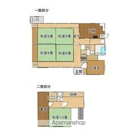 岐阜県海津市 2階建 築45年(6LDK)の間取り写真