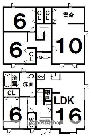 北海道帯広市 2階建 築37年(4LDK)の間取り写真