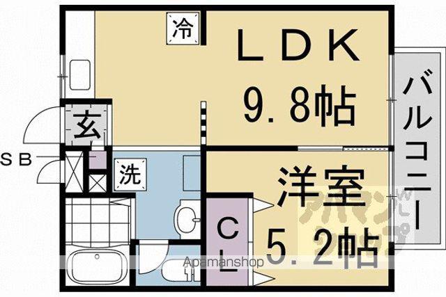 パークハイム三栖(1LDK/3階)の間取り写真