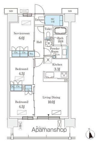 スカイグランデ津田沼(2SLDK/4階)の間取り写真