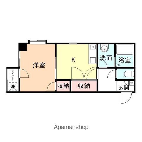 グランデ大山(1K/2階)の間取り写真