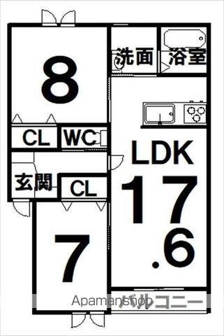 タイタスⅡ(2LDK/3階)の間取り写真
