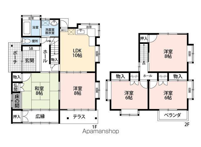 福岡県糟屋郡篠栗町 2階建 築40年(5LDK)の間取り写真