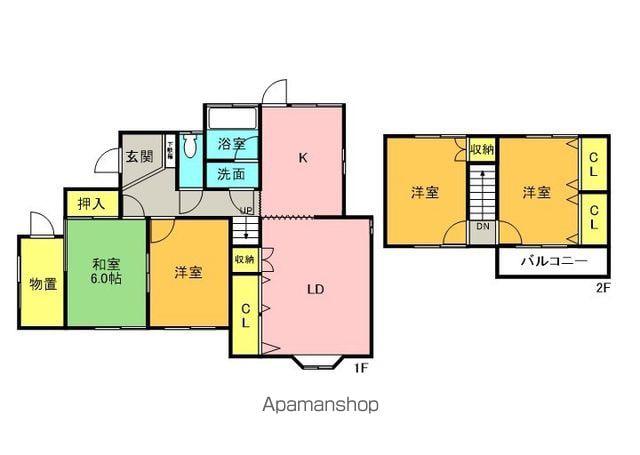 予讃線 丸亀駅 徒歩31分 2階建 築57年(4LDK)の間取り写真
