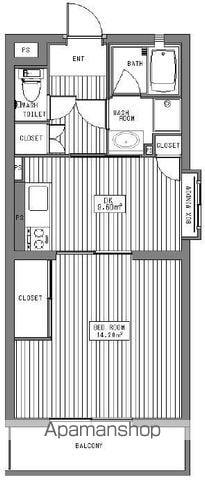 リッツ・東静岡(1DK/2階)の間取り写真