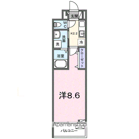 モーダ・フジ(1K/3階)の間取り写真