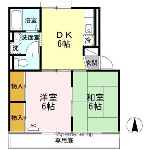 プレジール安田 A(2DK/1階)の間取り写真