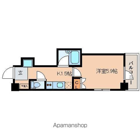 レジディア文京湯島Ⅱ(1K/4階)の間取り写真