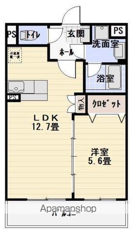 ローゼンフェルト(1LDK/1階)の間取り写真