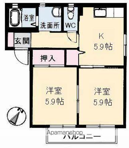 バリュージュA(2K/2階)の間取り写真