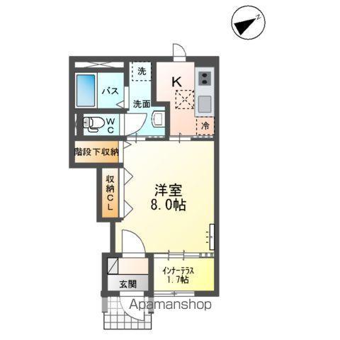 ベルクレール(1K/1階)の間取り写真