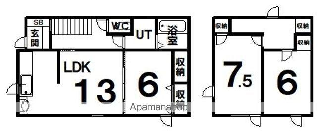 根室本線 釧路駅 バス乗車時間:10分 若竹町2番地バス停で下車 徒歩2分 2階建 築55年(3LDK)の間取り写真