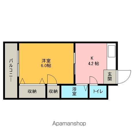 ラプラース井手(1K/3階)の間取り写真