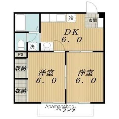サンライズソハラ(2DK/2階)の間取り写真
