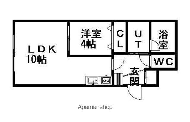 カピテーヌ円山(1DK/4階)の間取り写真