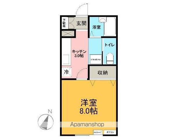 ベルシティ大矢沢B(1K/1階)の間取り写真