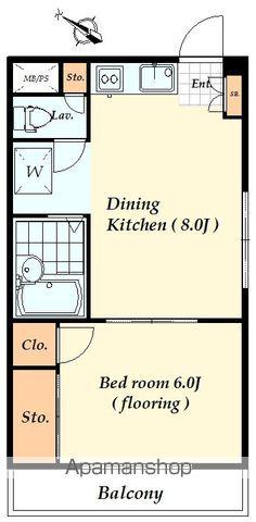 ジュネス代々木(1DK/2階)の間取り写真