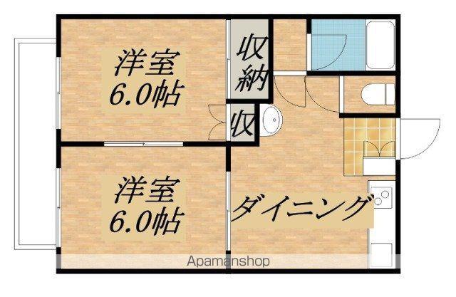 コーポ大原(2DK/2階)の間取り写真