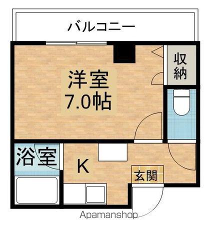 鈴木ビル(ワンルーム/2階)の間取り写真