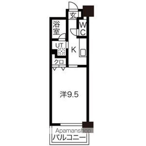 CASTELLO LUSSO(1K/2階)の間取り写真