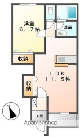 ルミエール 桜(1LDK/1階)の間取り写真