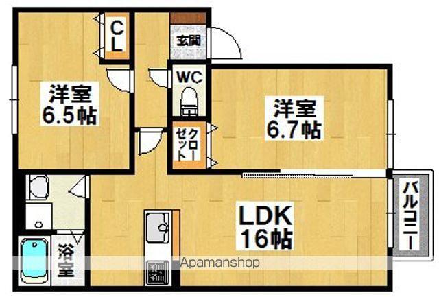 エーデルハイム3(2LDK/1階)の間取り写真