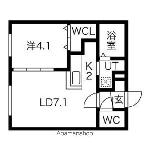 FLAP平岸(1LDK/3階)の間取り写真