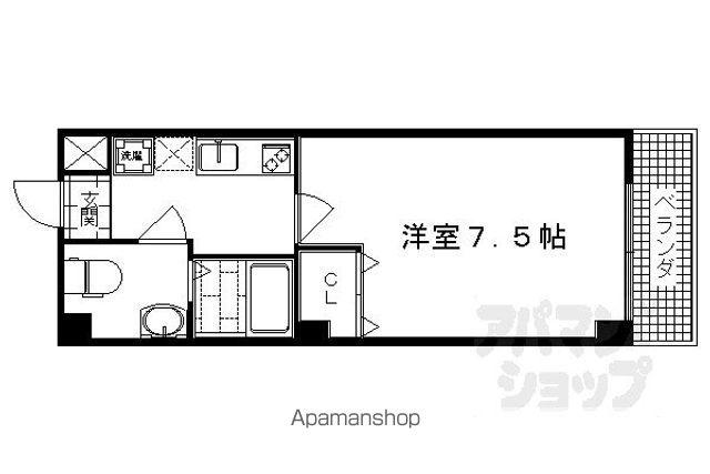 フラッティ円町北(1K/3階)の間取り写真