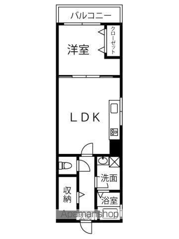 藤和鷹の橋コープ(1LDK/5階)の間取り写真