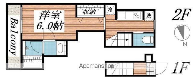 BELLA DOMANI 桜新町(1K/2階)の間取り写真