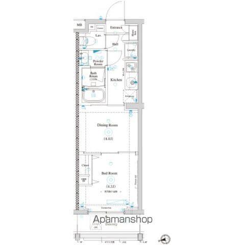 ラティエラ滝野川(1DK/4階)の間取り写真