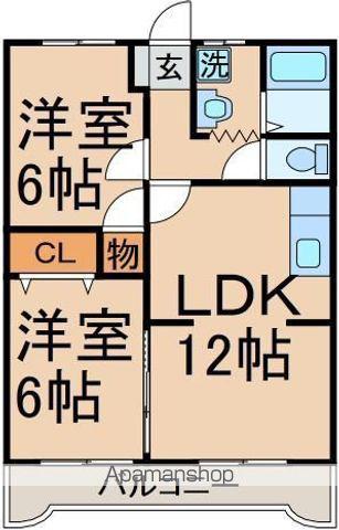 CASA MIRA2(2LDK/1階)の間取り写真