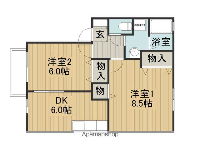 エトワール四賀C棟(2DK/2階)の間取り写真