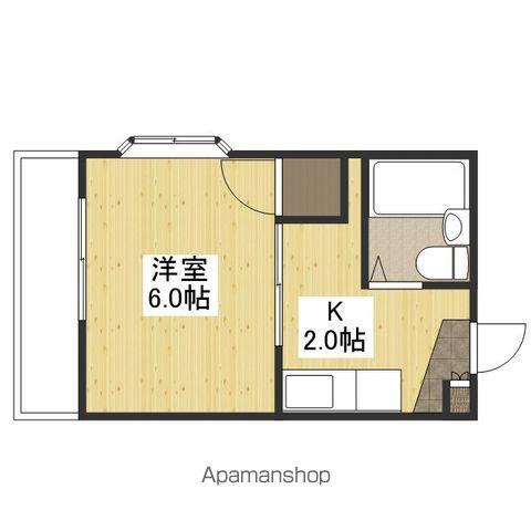 レグルス戸坂くるめ木(1K/3階)の間取り写真