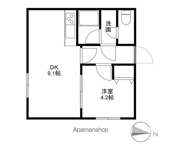 シングルステージ北大前(1LDK/3階)の間取り写真