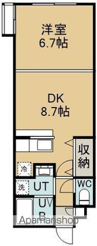 ノースコート深堀Ⅲ(1DK/2階)の間取り写真