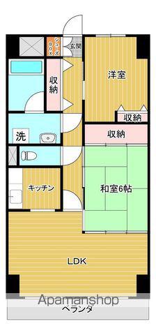 スカール喜多川(2LDK/6階)の間取り写真