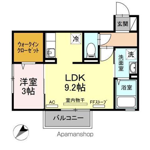 VICTORIAN HOUSE ノース(1LDK/1階)の間取り写真