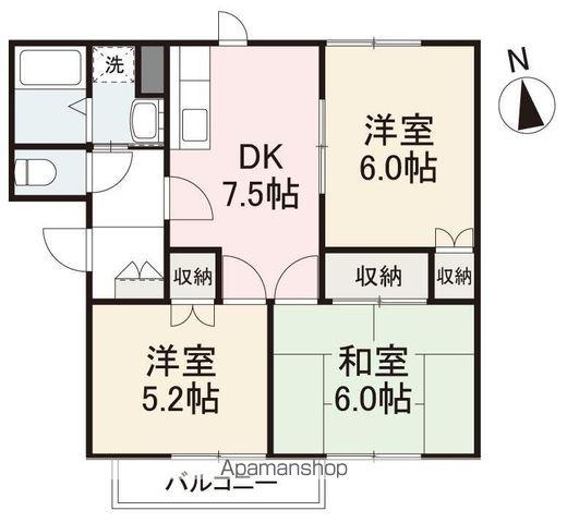 シャルマンドミール(3DK/2階)の間取り写真