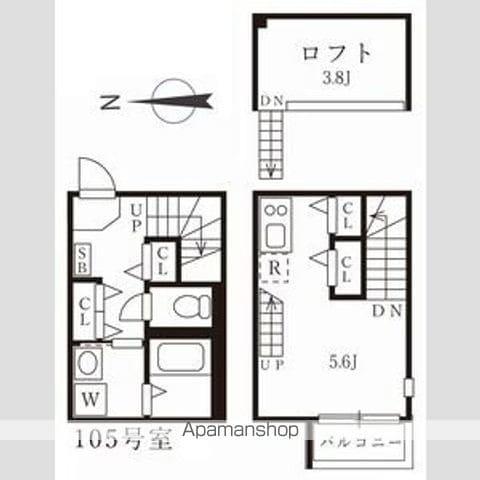 ハーモニーテラス上石川町Ⅱ(ワンルーム/1階)の間取り写真