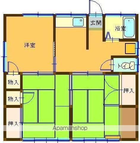 東北新幹線 福島駅(福島) バス乗車時間:15分 前白家バス停で下車 徒歩5分 1階建 築48年(3K)の間取り写真