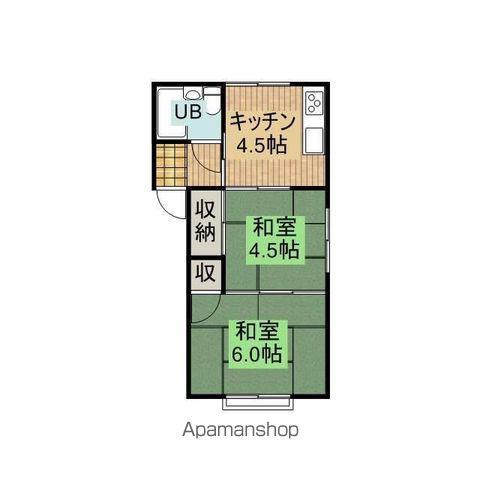 コーポ新納(2K/2階)の間取り写真