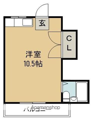 メルシーハイツ2号館(ワンルーム/4階)の間取り写真